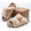 imageKuaiLu Womens Fluff Slippers Plantar Fasciitis Arch Support Platform Slippers Ladies Fashion Open Toe Faux Fur Sliders Womens House Slipper Size 612Beige