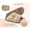 imageKuaiLu Womens Fluff Slippers Plantar Fasciitis Arch Support Platform Slippers Ladies Fashion Open Toe Faux Fur Sliders Womens House Slipper Size 612Beige