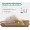 imageKuaiLu Womens Fluff Slippers Plantar Fasciitis Arch Support Platform Slippers Ladies Fashion Open Toe Faux Fur Sliders Womens House Slipper Size 612Beige