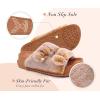 imageKuaiLu Womens Fluff Slippers Plantar Fasciitis Arch Support Platform Slippers Ladies Fashion Open Toe Faux Fur Sliders Womens House Slipper Size 612Khaki Tip Dyeing