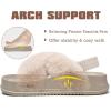 imageKuaiLu Womens Fuzzy Criss Cross Band Platform Slippers Arch Support Furry Faux Fur Ladies Open Toe Cozy Soft Plush Fleece Comfy House Shoes SandalsBeige