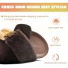 imageKuaiLu Womens Fuzzy Criss Cross Band Platform Slippers Arch Support Furry Faux Fur Ladies Open Toe Cozy Soft Plush Fleece Comfy House Shoes SandalsBrown