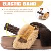 imageKuaiLu Womens Fuzzy Criss Cross Band Platform Slippers Arch Support Furry Faux Fur Ladies Open Toe Cozy Soft Plush Fleece Comfy House Shoes SandalsBrown