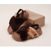 imageKuaiLu Womens Fuzzy Criss Cross Band Platform Slippers Arch Support Furry Faux Fur Ladies Open Toe Cozy Soft Plush Fleece Comfy House Shoes SandalsBrown
