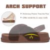 imageKuaiLu Womens Fuzzy Criss Cross Band Platform Slippers Arch Support Furry Faux Fur Ladies Open Toe Cozy Soft Plush Fleece Comfy House Shoes SandalsBrown