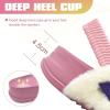 imageKuaiLu Womens Fuzzy Criss Cross Band Platform Slippers Arch Support Furry Faux Fur Ladies Open Toe Cozy Soft Plush Fleece Comfy House Shoes SandalsPink