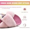 imageKuaiLu Womens Fuzzy Criss Cross Band Platform Slippers Arch Support Furry Faux Fur Ladies Open Toe Cozy Soft Plush Fleece Comfy House Shoes SandalsPink