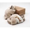 imageKuaiLu Womens Fuzzy Criss Cross Band Platform Slippers Arch Support Furry Faux Fur Ladies Open Toe Cozy Soft Plush Fleece Comfy House Shoes SandalsPlush Beige