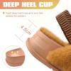 imageKuaiLu Womens Fuzzy Criss Cross Band Platform Slippers Arch Support Furry Faux Fur Ladies Open Toe Cozy Soft Plush Fleece Comfy House Shoes SandalsPlush Tan
