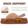 imageKuaiLu Womens Fuzzy Criss Cross Band Platform Slippers Arch Support Furry Faux Fur Ladies Open Toe Cozy Soft Plush Fleece Comfy House Shoes SandalsPlush Tan