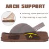 imageKuaiLu Womens Fuzzy Criss Cross Band Platform Slippers Arch Support Furry Faux Fur Ladies Open Toe Cozy Soft Plush Fleece Comfy House Shoes SandalsPlush Brown