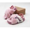 imageKuaiLu Womens Fuzzy Criss Cross Band Platform Slippers Arch Support Furry Faux Fur Ladies Open Toe Cozy Soft Plush Fleece Comfy House Shoes SandalsPlush Pink