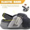 imageKuaiLu Womens Fuzzy Criss Cross Band Platform Slippers Arch Support Furry Faux Fur Ladies Open Toe Cozy Soft Plush Fleece Comfy House Shoes SandalsPlush Grey