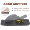 imageKuaiLu Womens Fuzzy Criss Cross Band Platform Slippers Arch Support Furry Faux Fur Ladies Open Toe Cozy Soft Plush Fleece Comfy House Shoes SandalsPlush Grey