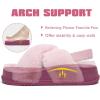 imageKuaiLu Womens Fuzzy Criss Cross Band Platform Slippers Arch Support Furry Faux Fur Ladies Open Toe Cozy Soft Plush Fleece Comfy House Shoes SandalsPlush Pink