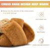 imageKuaiLu Womens Fuzzy Criss Cross Band Platform Slippers Arch Support Furry Faux Fur Ladies Open Toe Cozy Soft Plush Fleece Comfy House Shoes SandalsPlush Tan