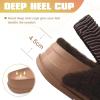 imageKuaiLu Womens Fuzzy Criss Cross Band Platform Slippers Arch Support Furry Faux Fur Ladies Open Toe Cozy Soft Plush Fleece Comfy House Shoes SandalsPlush Brown