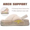imageKuaiLu Womens Fuzzy Criss Cross Band Platform Slippers Arch Support Furry Faux Fur Ladies Open Toe Cozy Soft Plush Fleece Comfy House Shoes SandalsPlush Beige