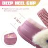 imageKuaiLu Womens Fuzzy Criss Cross Band Platform Slippers Arch Support Furry Faux Fur Ladies Open Toe Cozy Soft Plush Fleece Comfy House Shoes SandalsPlush Pink