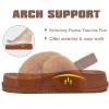 imageKuaiLu Womens Fuzzy Criss Cross Band Platform Slippers Arch Support Furry Faux Fur Ladies Open Toe Cozy Soft Plush Fleece Comfy House Shoes SandalsTan