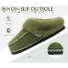 imageKuaiLu Womens Memory Foam Slippers with Cozy Fluff Plush Ladies Bedroom Pantuflas Comfy House Winter Moccasin Essential Trendy Slippers Comfortable Indoor Outdoor Rubber Sole Footwear US511Green