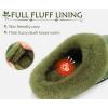 imageKuaiLu Womens Memory Foam Slippers with Cozy Fluff Plush Ladies Bedroom Pantuflas Comfy House Winter Moccasin Essential Trendy Slippers Comfortable Indoor Outdoor Rubber Sole Footwear US511Green