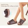 imageKuaiLu Womens Orthotic Sandals Comfortable Arch Support Faux Fur Sandal Slippers Casual Summer Adjustable Cushion Slides Slip On Indoor Outdoor House Shoes  Ultrasoft Comfort Fit FootbedCoffee Brown Tip Dyeing