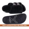 imageKuaiLu Womens Orthotic Slippers With Arch Support Soft Cushion Sandal Slippers for Woman Ladies Fashion Open Toe Faux Fur Platform Slipper Indoor Outdoor Size 612Plush Black
