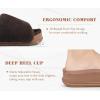 imageKuaiLu Womens Orthotic Slippers With Arch Support Soft Cushion Sandal Slippers for Woman Ladies Fashion Open Toe Faux Fur Platform Slipper Indoor Outdoor Size 612Plush Brown