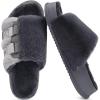 imageKuaiLu Womens Orthotic Slippers With Arch Support Soft Cushion Sandal Slippers for Woman Ladies Fashion Open Toe Faux Fur Platform Slipper Indoor Outdoor Size 612Plush Grey