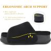 imageKuaiLu Womens Orthotic Slippers With Arch Support Soft Cushion Sandal Slippers for Woman Ladies Fashion Open Toe Faux Fur Platform Slipper Indoor Outdoor Size 612Plush Black