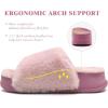 imageKuaiLu Womens Orthotic Slippers With Arch Support Soft Cushion Sandal Slippers for Woman Ladies Fashion Open Toe Faux Fur Platform Slipper Indoor Outdoor Size 612Plush Pink