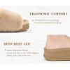 imageKuaiLu Womens Orthotic Slippers With Arch Support Soft Cushion Sandal Slippers for Woman Ladies Fashion Open Toe Faux Fur Platform Slipper Indoor Outdoor Size 612Plush Beige