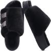 imageKuaiLu Womens Orthotic Slippers With Arch Support Soft Cushion Sandal Slippers for Woman Ladies Fashion Open Toe Faux Fur Platform Slipper Indoor Outdoor Size 612Plush Black