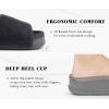 imageKuaiLu Womens Orthotic Slippers With Arch Support Soft Cushion Sandal Slippers for Woman Ladies Fashion Open Toe Faux Fur Platform Slipper Indoor Outdoor Size 612Plush Grey