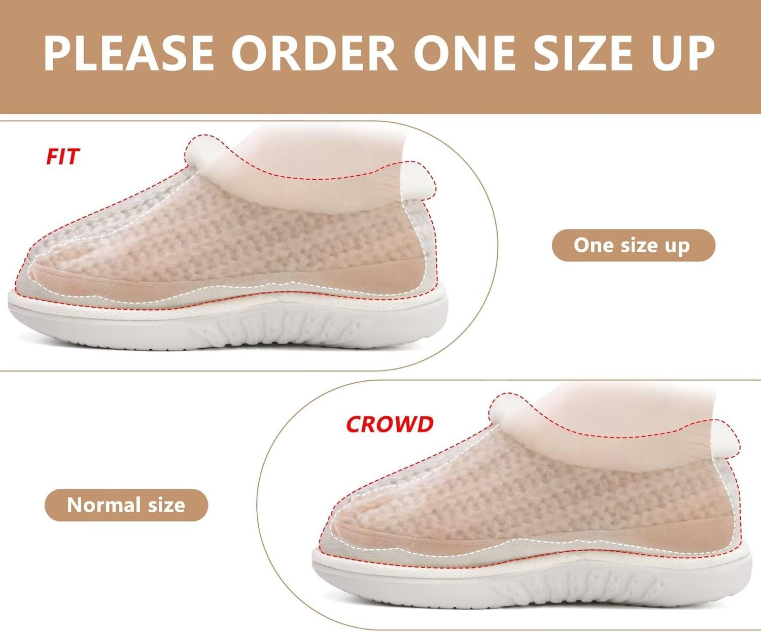 imageKuaiLu House Slippers for Women Comfortable Memory Foam Plaid Slipper Ladies Warm Fuzzy Plush Fur Lined Winter Home Shoes Orthotic Plantar Fasciitis Arch Support Indoor OutdoorWhitego One Size Up