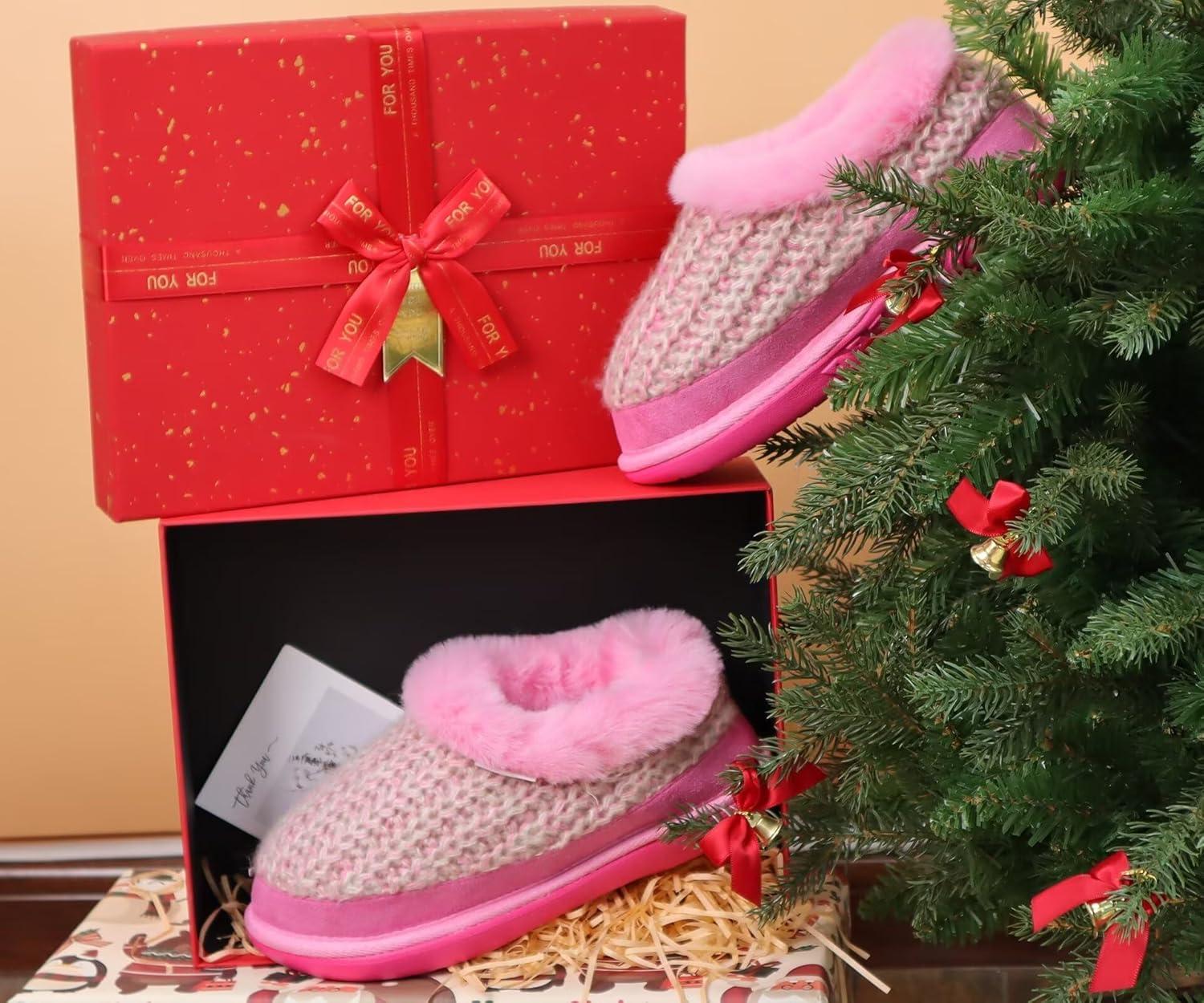 imageKuaiLu House Slippers for Women Comfortable Memory Foam Plaid Slipper Ladies Warm Fuzzy Plush Fur Lined Winter Home Shoes Orthotic Plantar Fasciitis Arch Support Indoor OutdoorRosego One Size Up