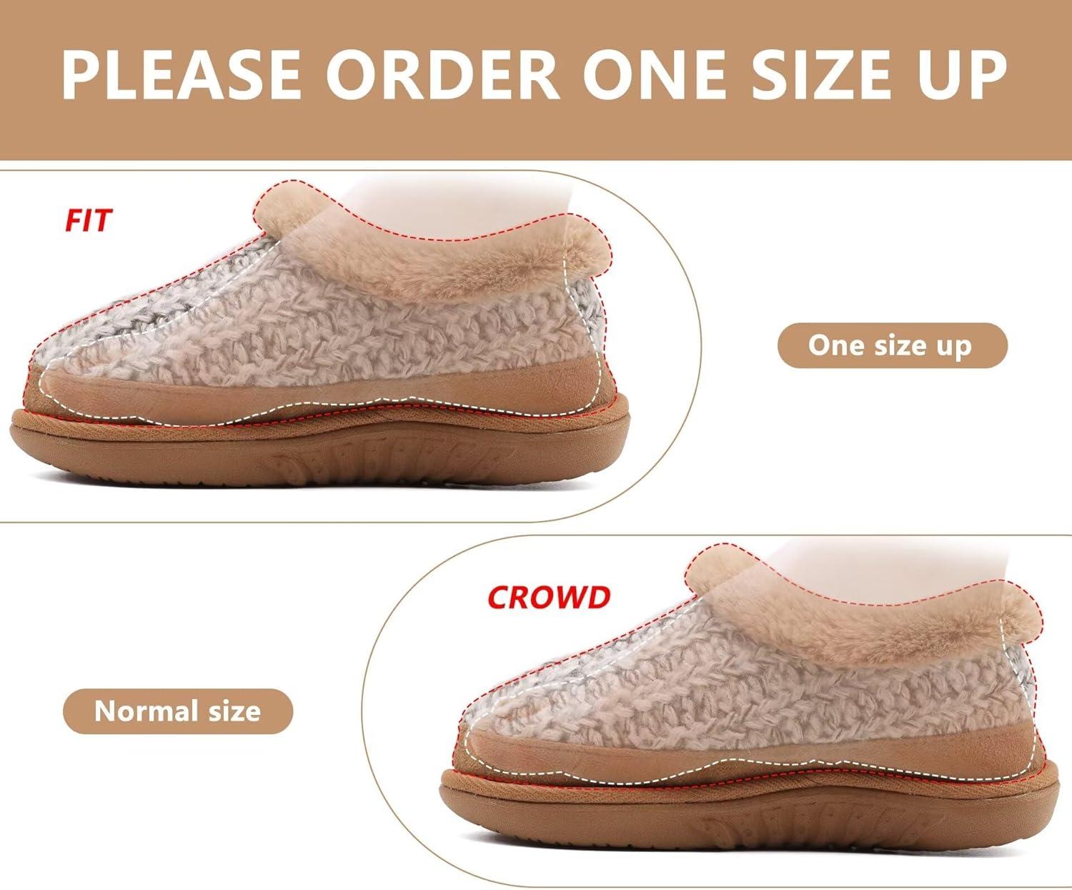 imageKuaiLu House Slippers for Women Comfortable Memory Foam Plaid Slipper Ladies Warm Fuzzy Plush Fur Lined Winter Home Shoes Orthotic Plantar Fasciitis Arch Support Indoor OutdoorBrowngo One Size Up