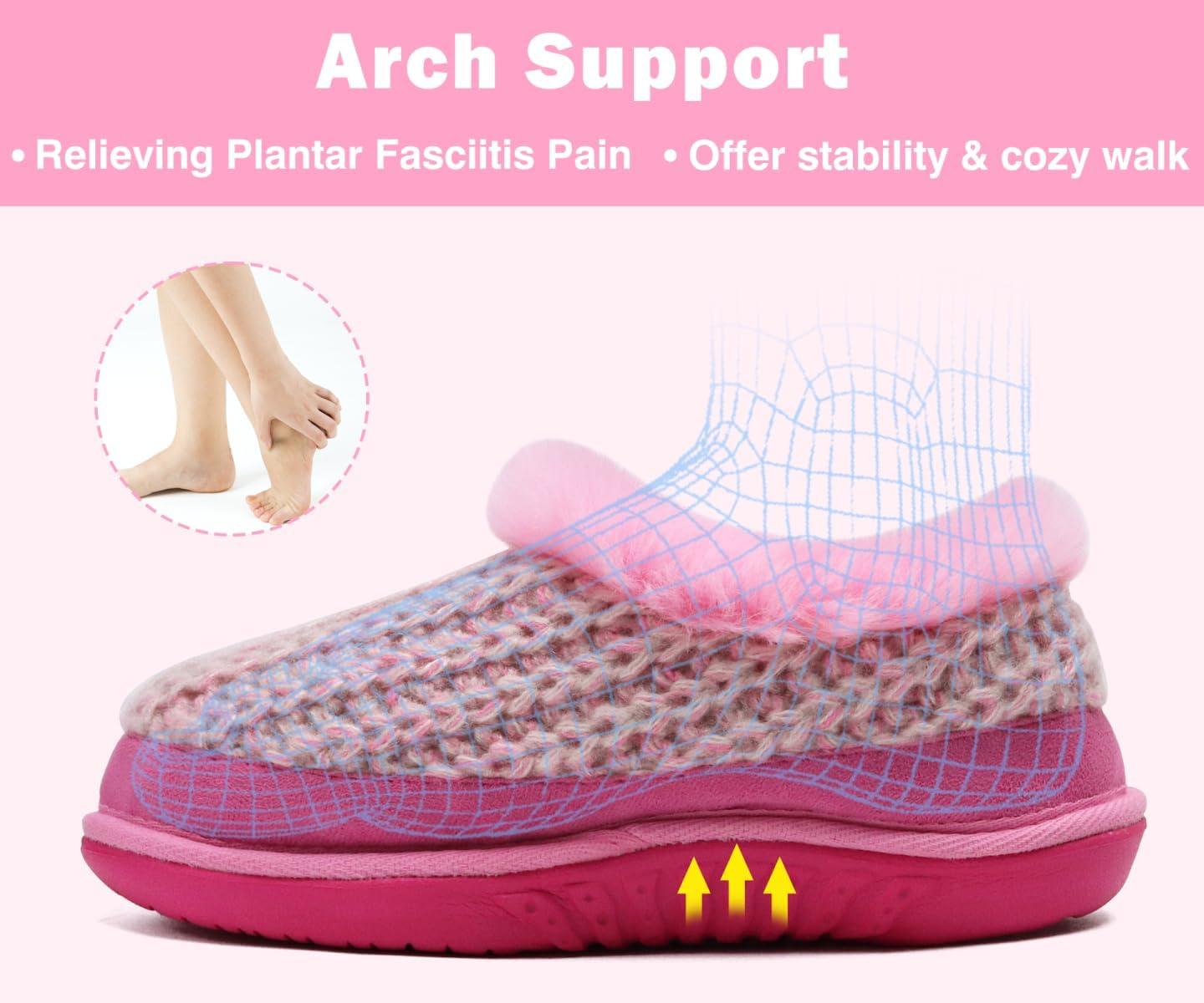 imageKuaiLu House Slippers for Women Comfortable Memory Foam Plaid Slipper Ladies Warm Fuzzy Plush Fur Lined Winter Home Shoes Orthotic Plantar Fasciitis Arch Support Indoor OutdoorRosego One Size Up