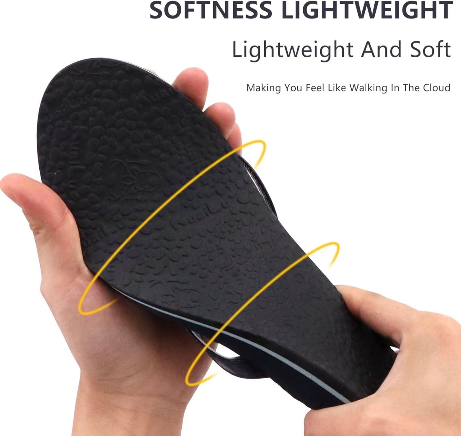 imageKuaiLu Womens Fashion Flip Flops Ladies Lightweight Summer Beach Yoga Mat Thong Sandals with Comfortable Arch SupportDarkblue