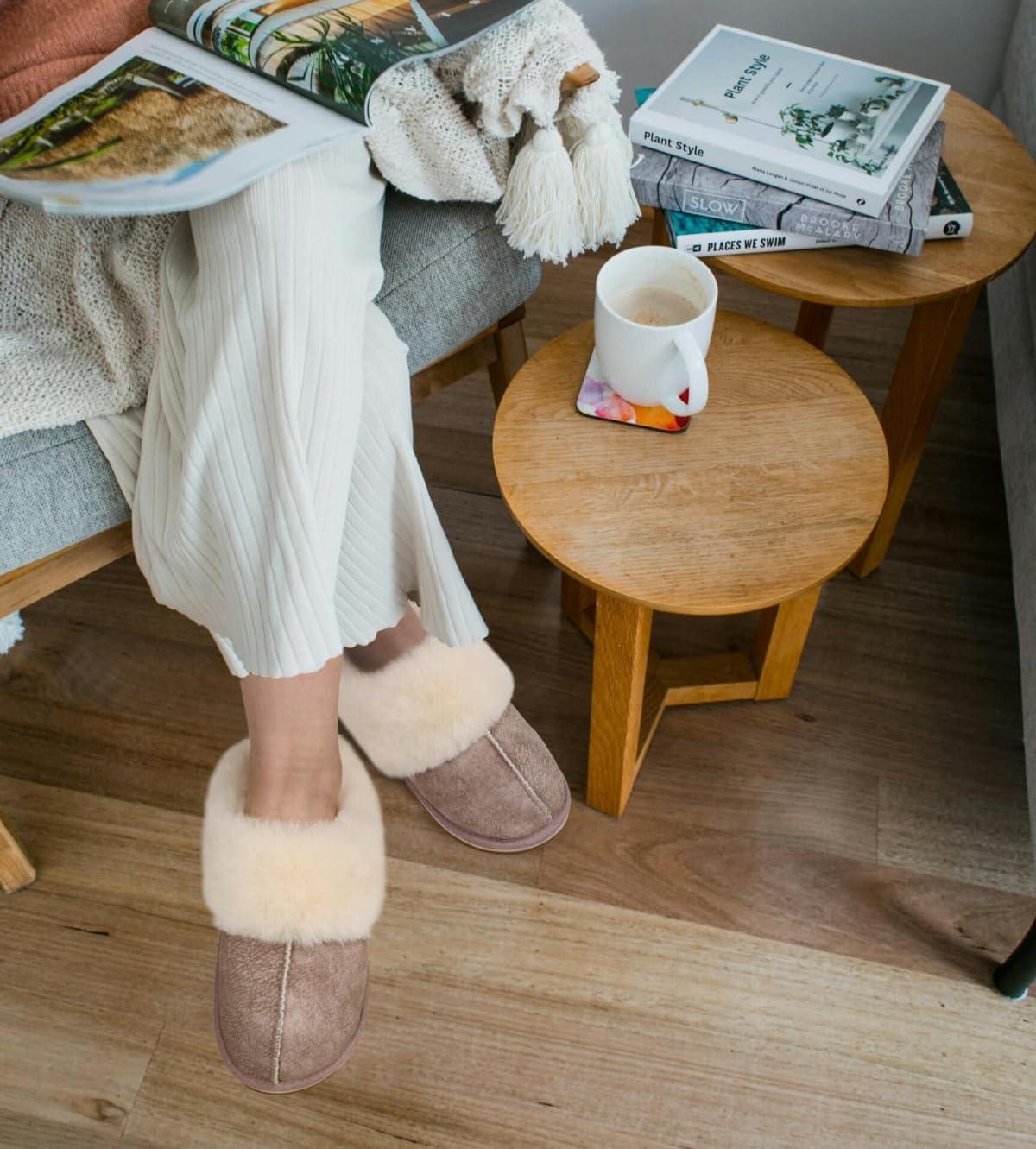 imageKuaiLu Womens Fluff Dual Memory Foam Slippers Ladies Cozy Arch Support Warm Scuff Slippers Slip on Comfy Winter House Shoes with NonSlip Indoor Outdoor Hard SoleBeige