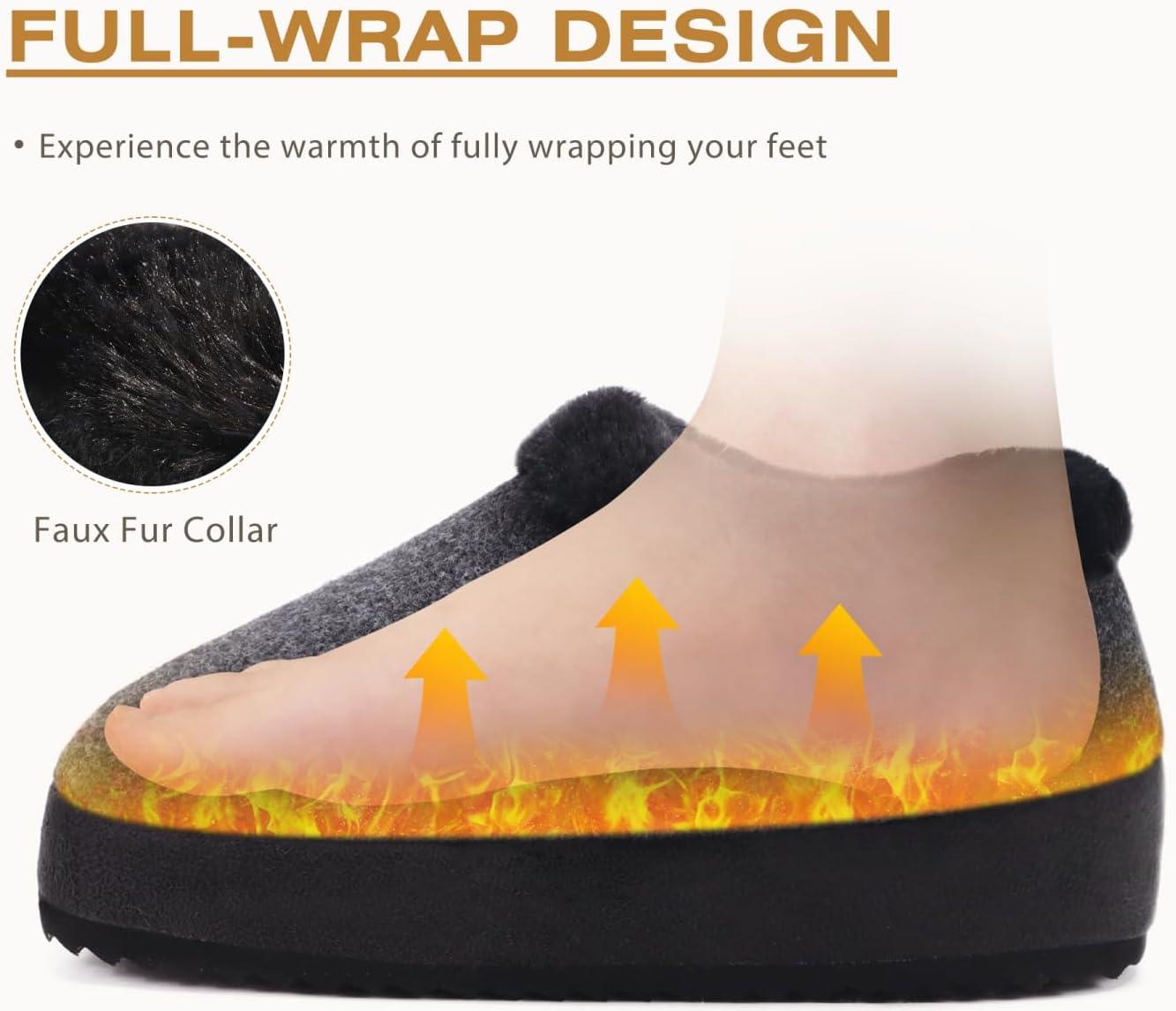imageKuaiLu Womens House Platform Slippers Cozy Fuzzy Plush Knit Slipper Ladies Warm Fur Lined Winter Slip On Home Bedroom Thick Cushion Shoes Indoor Outdoor Hard SoleAll Black