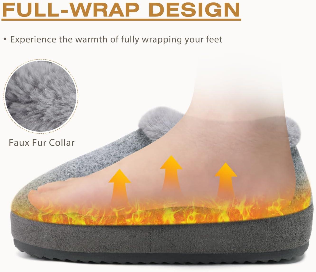 imageKuaiLu Womens House Platform Slippers Cozy Fuzzy Plush Knit Slipper Ladies Warm Fur Lined Winter Slip On Home Bedroom Thick Cushion Shoes Indoor Outdoor Hard SoleLight Grey