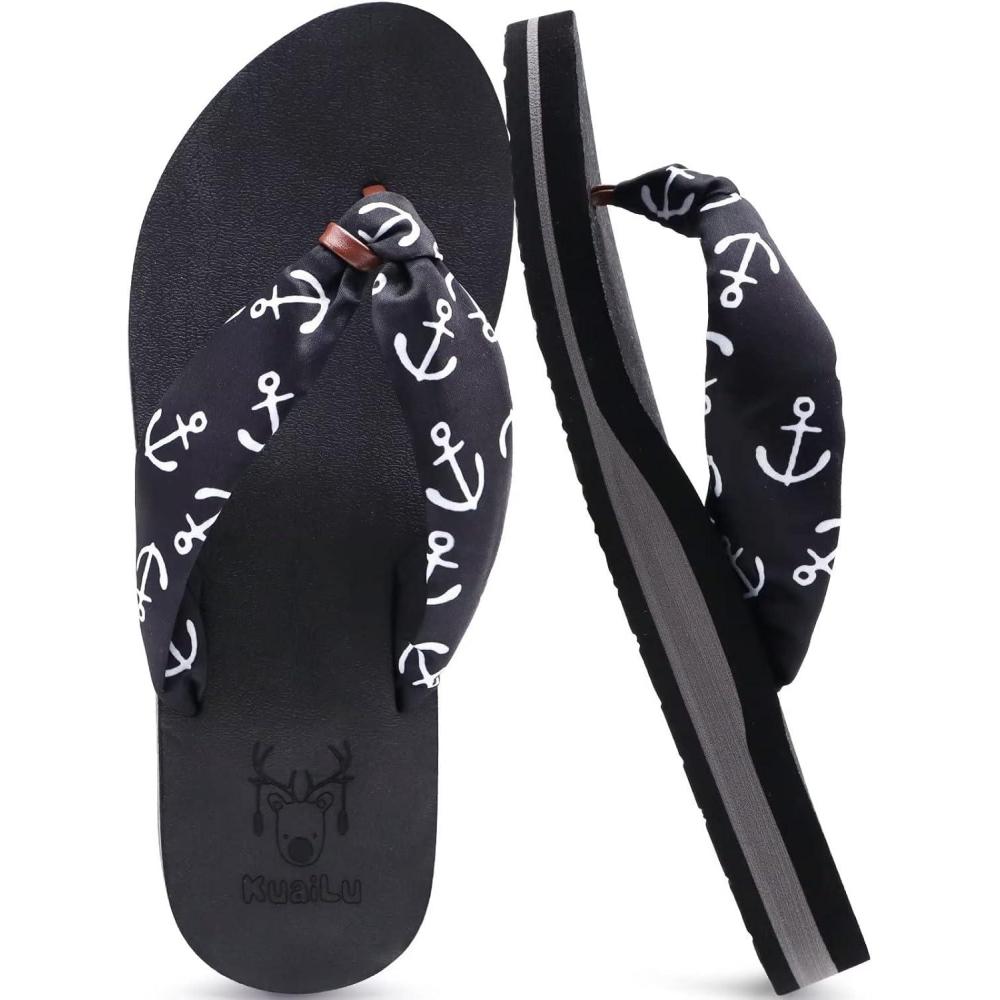 imageWomens Comfy Slide Sandals Ladies Fashion Slip On Cork SandalsBlack