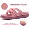 imageKuaiLu Womens Dressy Orthotic Flip Flops Trendy Comfortable Cushion Recovery Walking Criss Cross Thong Sandals Lightweight Yoga Foam Summer Slides with Plantar Fasciitis Arch SupportPink