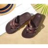 imageKuaiLu Womens Dressy Orthotic Flip Flops Trendy Comfortable Cushion Recovery Walking Criss Cross Thong Sandals Lightweight Yoga Foam Summer Slides with Plantar Fasciitis Arch SupportBrown