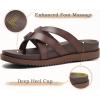 imageKuaiLu Womens Dressy Orthotic Flip Flops Trendy Comfortable Cushion Recovery Walking Criss Cross Thong Sandals Lightweight Yoga Foam Summer Slides with Plantar Fasciitis Arch SupportBrown