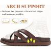 imageKuaiLu Womens Dressy Orthotic Flip Flops Trendy Comfortable Cushion Recovery Walking Criss Cross Thong Sandals Lightweight Yoga Foam Summer Slides with Plantar Fasciitis Arch SupportBrown