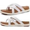 imageKuaiLu Womens Dressy Orthotic Flip Flops Trendy Comfortable Cushion Recovery Walking Criss Cross Thong Sandals Lightweight Yoga Foam Summer Slides with Plantar Fasciitis Arch SupportWhite Khaki