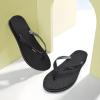 imageKuaiLu Womens Fashion Flip Flops Ladies Lightweight Summer Beach Yoga Mat Thong Sandals with Comfortable Arch SupportBlack